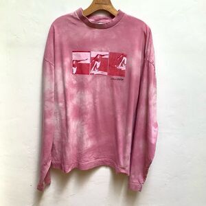 COLLUSION oversized long sleeve t-shirt with skate print in pink tie dye Medium